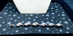 7 HALF INCH SILVER LEAF BRACELET